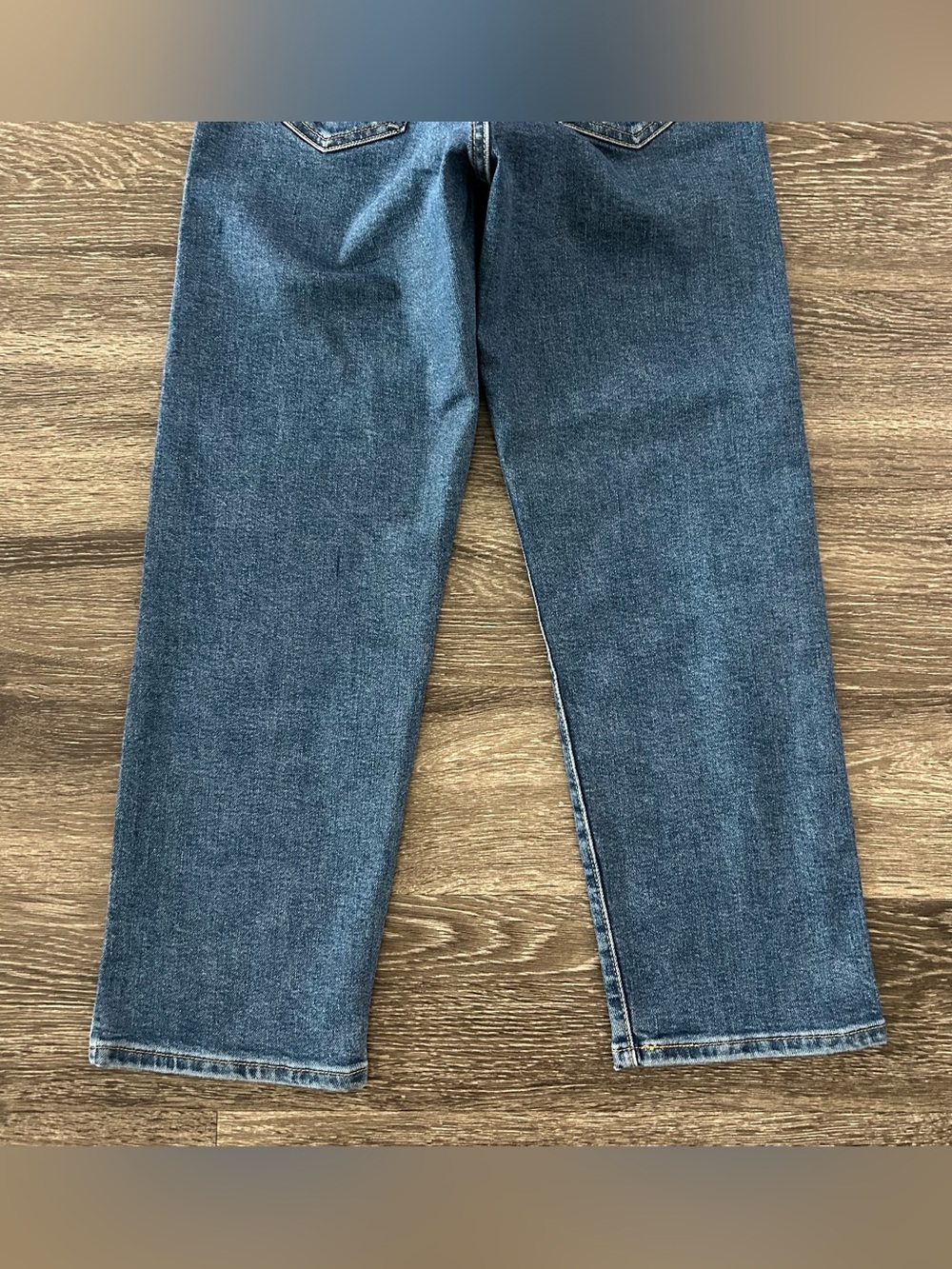 Levis Jeans 26 Ribcage Straight Ankle High Rise Button Fly Blue Denim Stretch - Picture 7 of 13